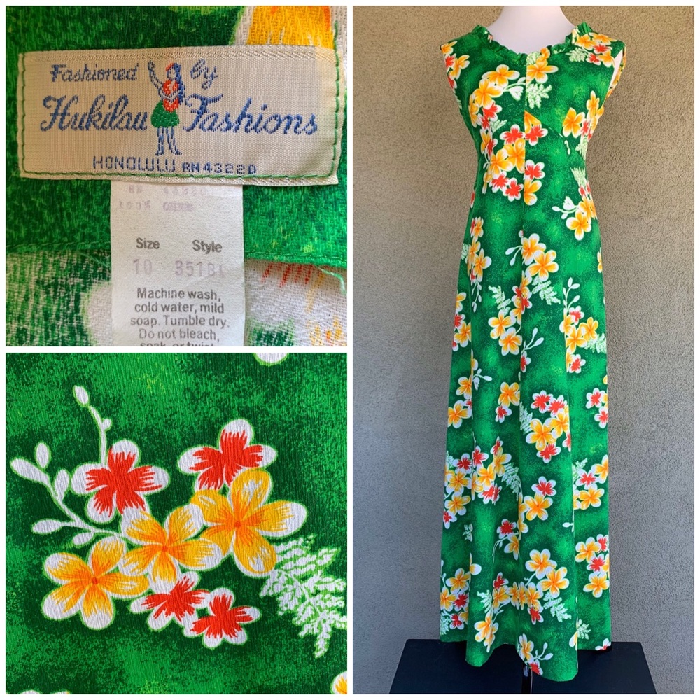 🌺 Hukilau Vintage Hawaiian Muumuu Maxi-Dress 🌺